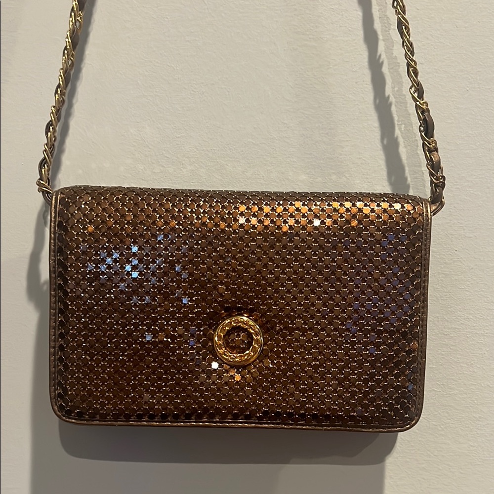 Vintage Brown Chain Crossbody Bag